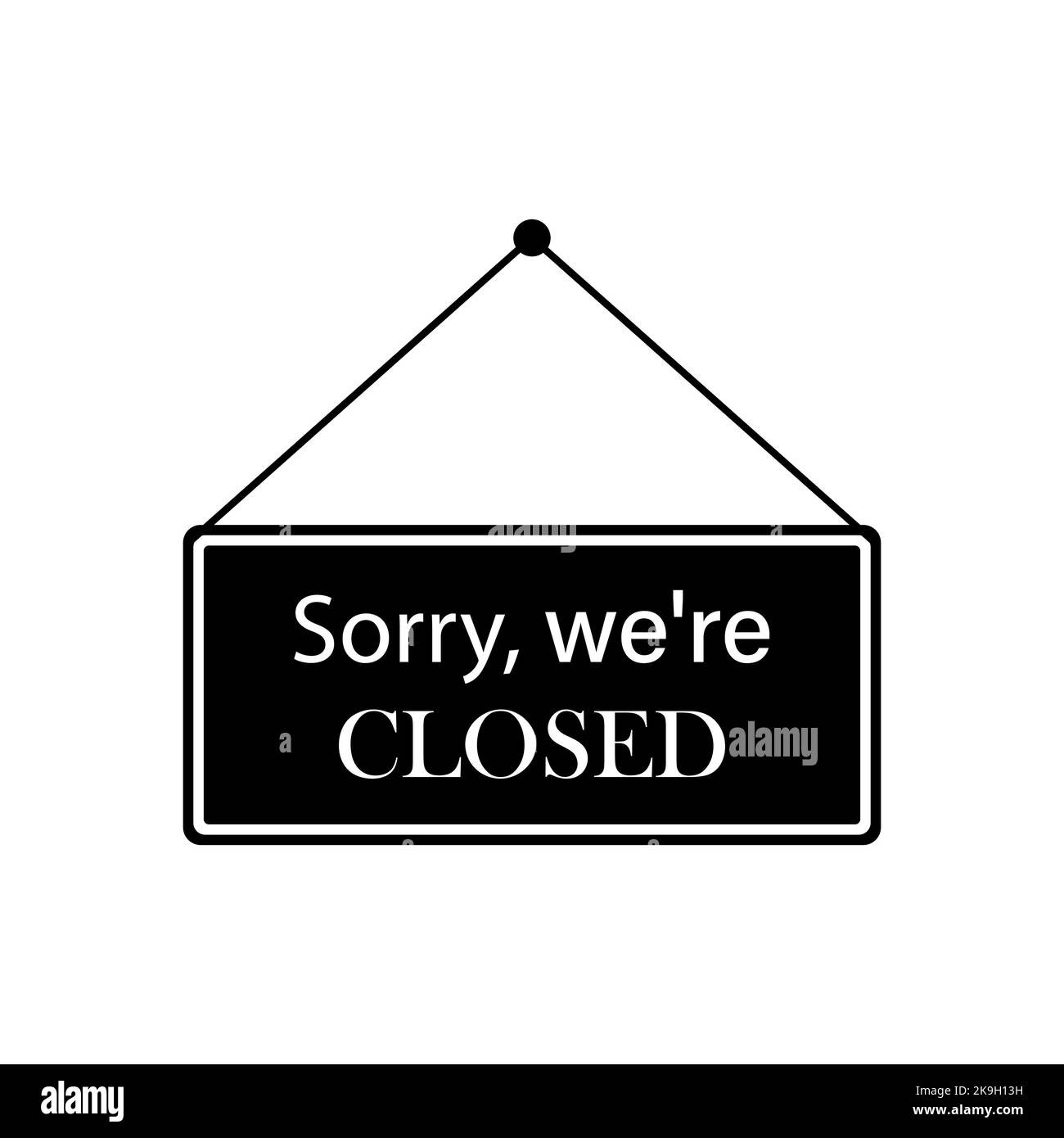 Sorry we are closed icon. For shop, market Stock Vector