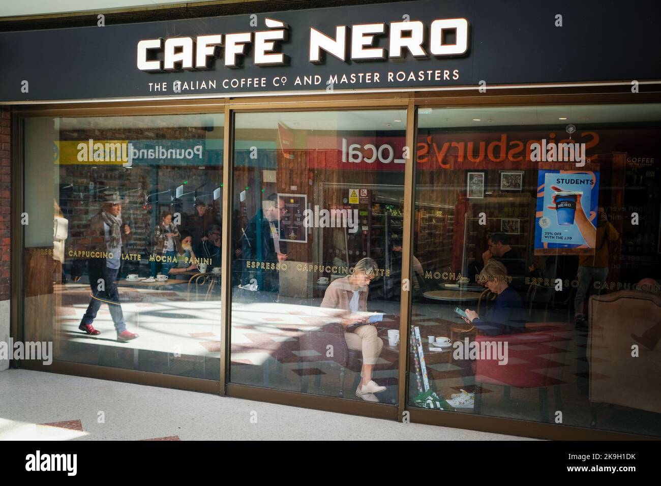 London- October 2022: Caffe Nero coffee shop in  Clapham Junction- a coffee shop chain Stock Photo
