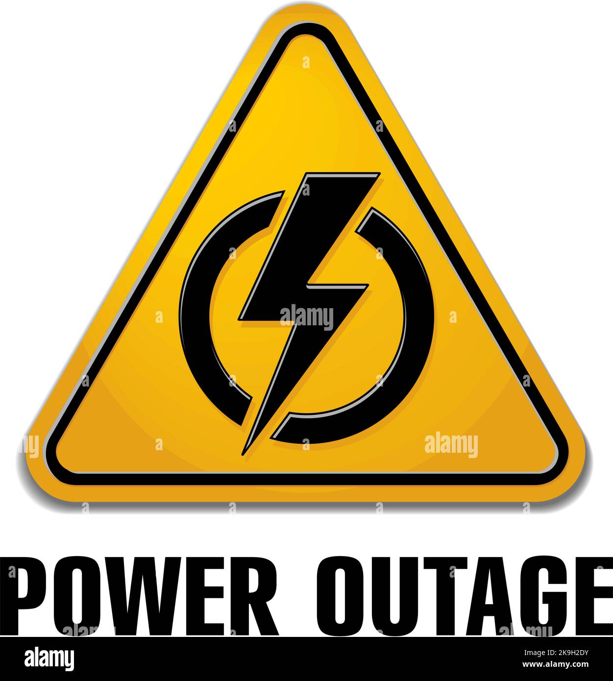 Power outage warning sign. Vector on transparent background Stock Vector