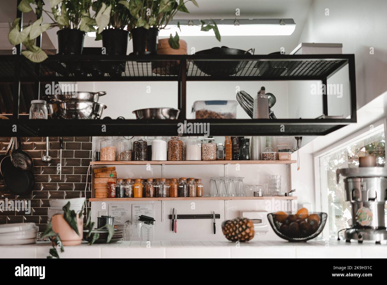 interior of a restaurant kitchen and tools for cooking Stock Photo Alamy