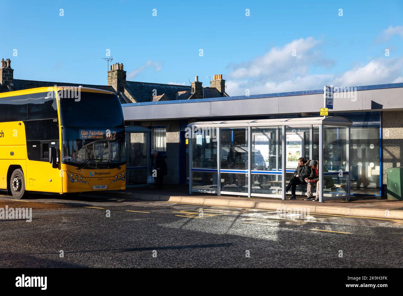 26 October 2022. Fraserburgh, Aberdeenshire, Scotland. This is the Bus Station in Hanover Street