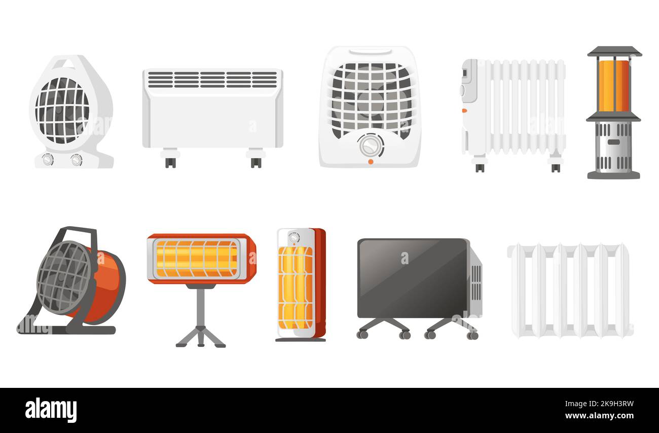 Set of domestic portable air heater with fan and ceramic heater element