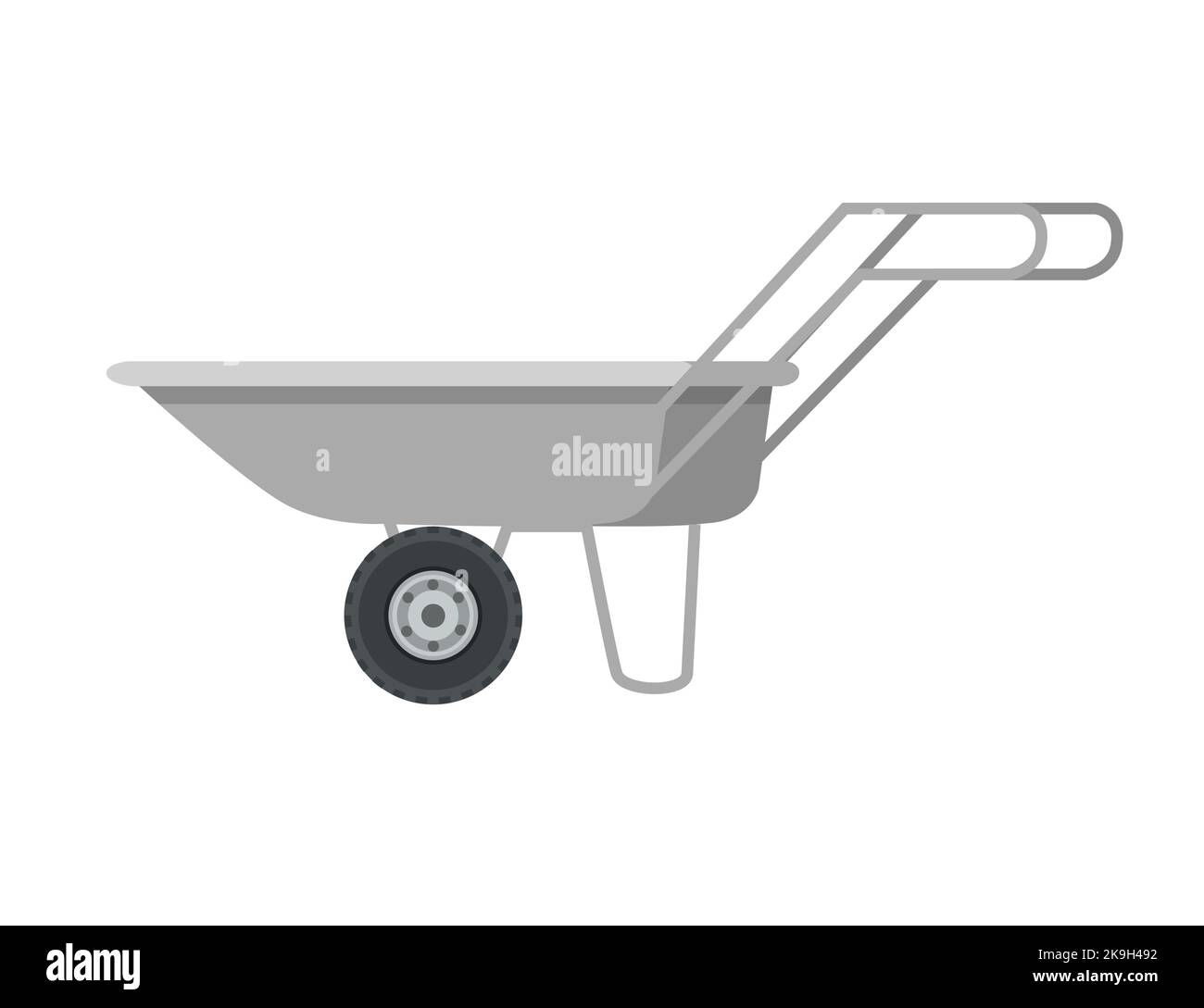 Steel wheelbarrow builder equipment tool vector illustration isolated