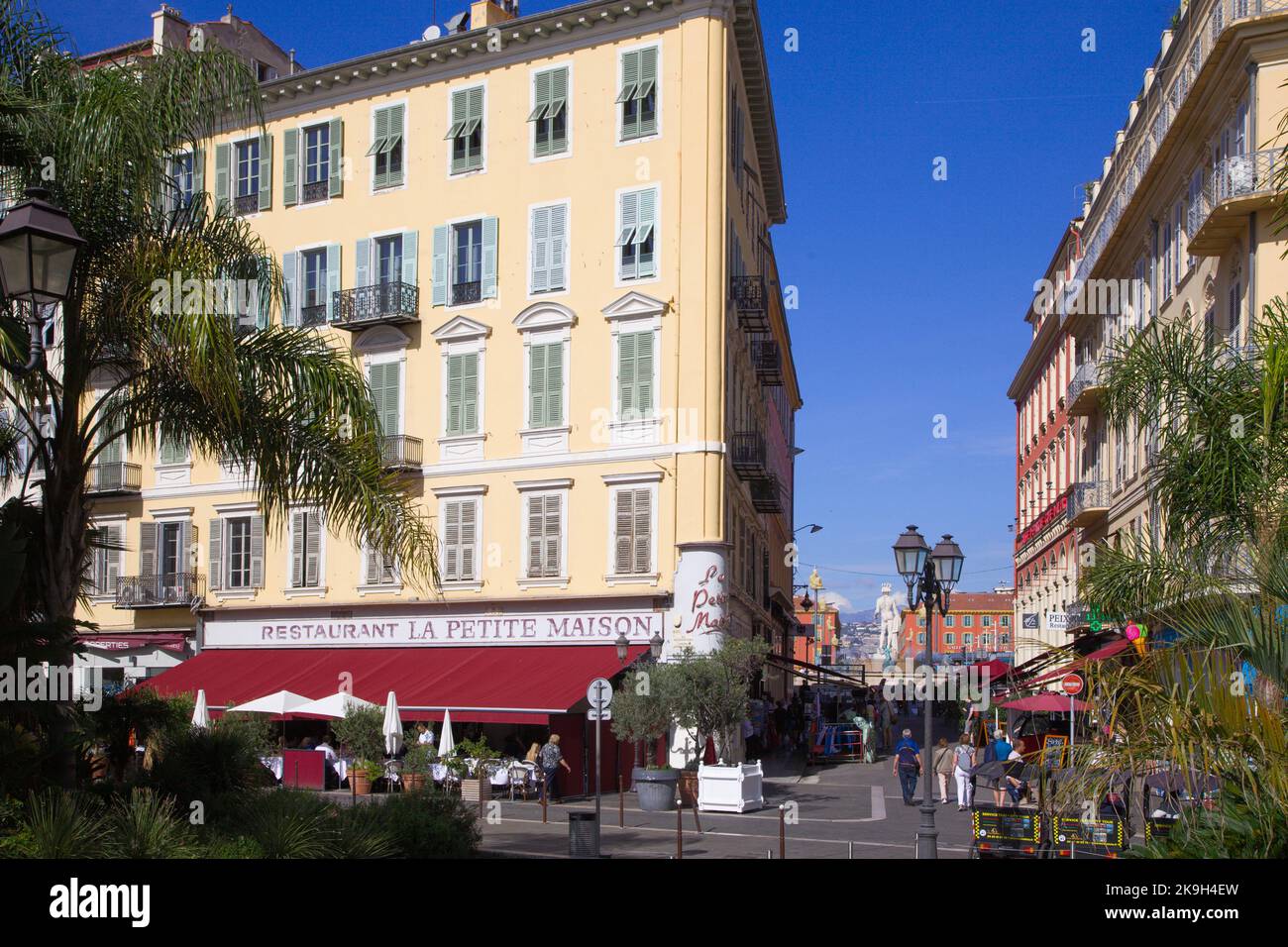 France, Cote d'Azur, Nice, street scene, restaurant, Stock Photo
