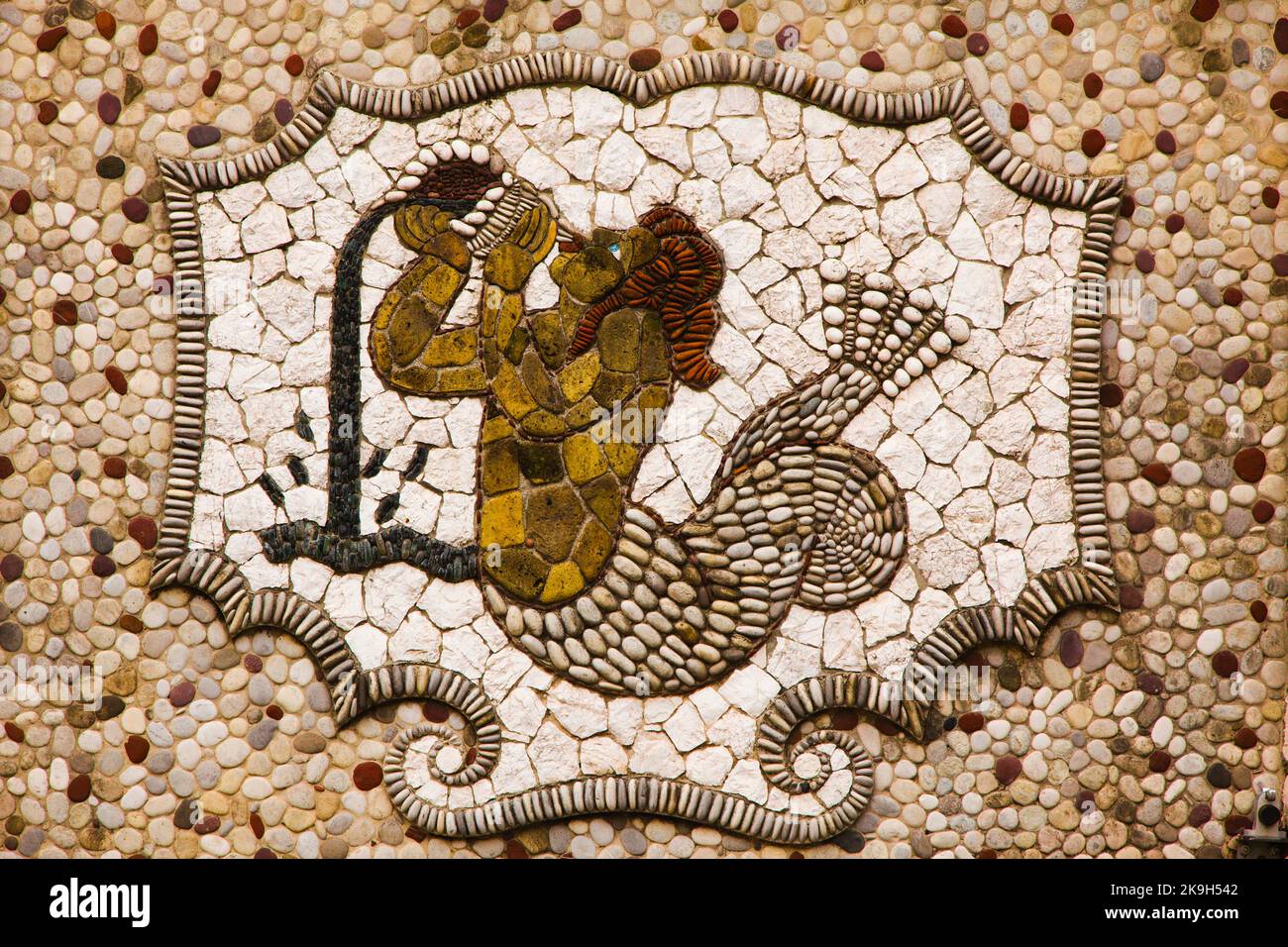 France, Cote d'Azur, Nice,  stone mosaic, decoration, Stock Photo