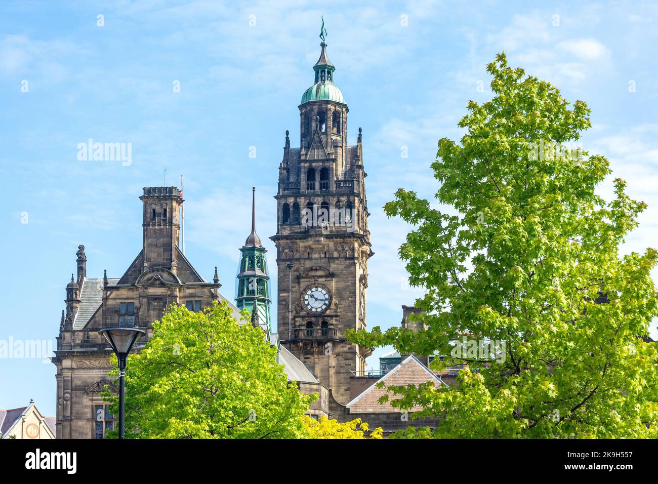 Sheffield Town Hall Clock Tower from Millennium Square, Sheffield