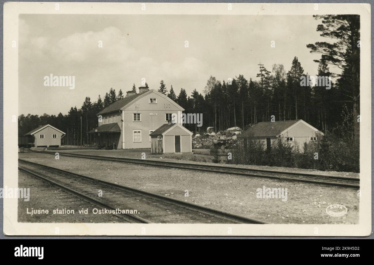 Ljusne railway station. Stock Photo