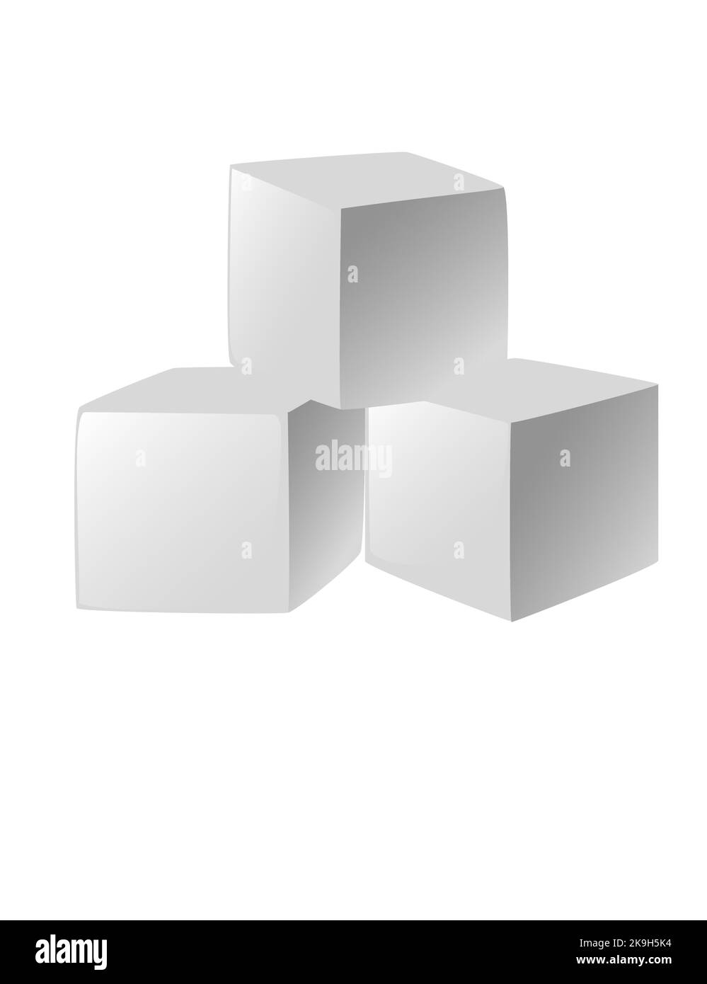 Set of metal cubes for cooling drinks vector illustration isolated on