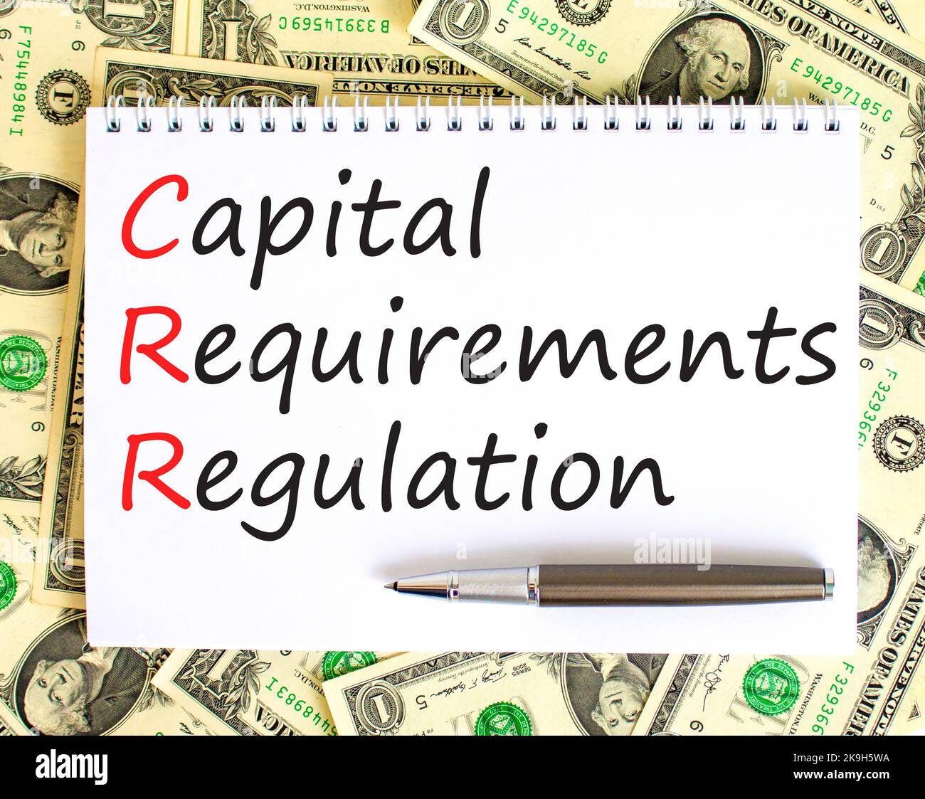 CRR capital requirements regulation symbol. Words CRR capital