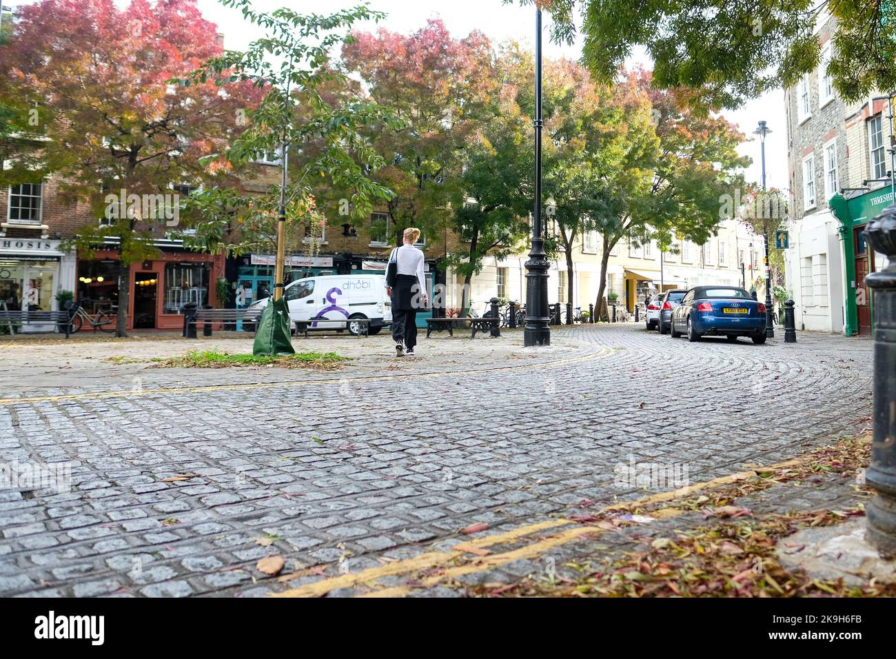 London October 2022 Gails bakery among Battersea Square shops in
