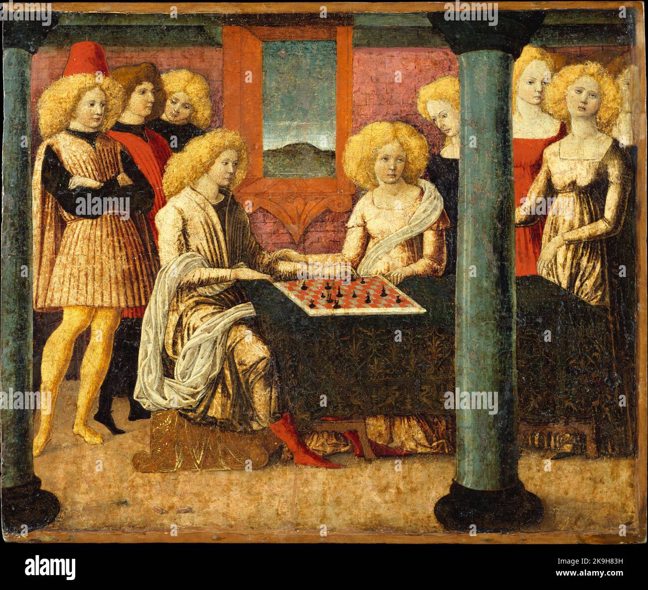 The Chess Players. Liberale da Verona. ca. 1475. Stock Photo