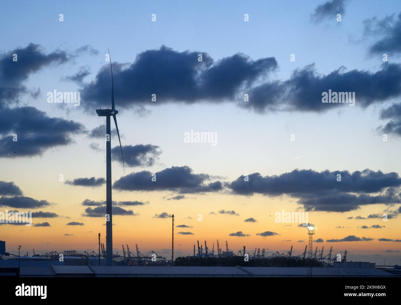 View of the docks at Europoort, Rotterdam, Netherlands Stock Photo