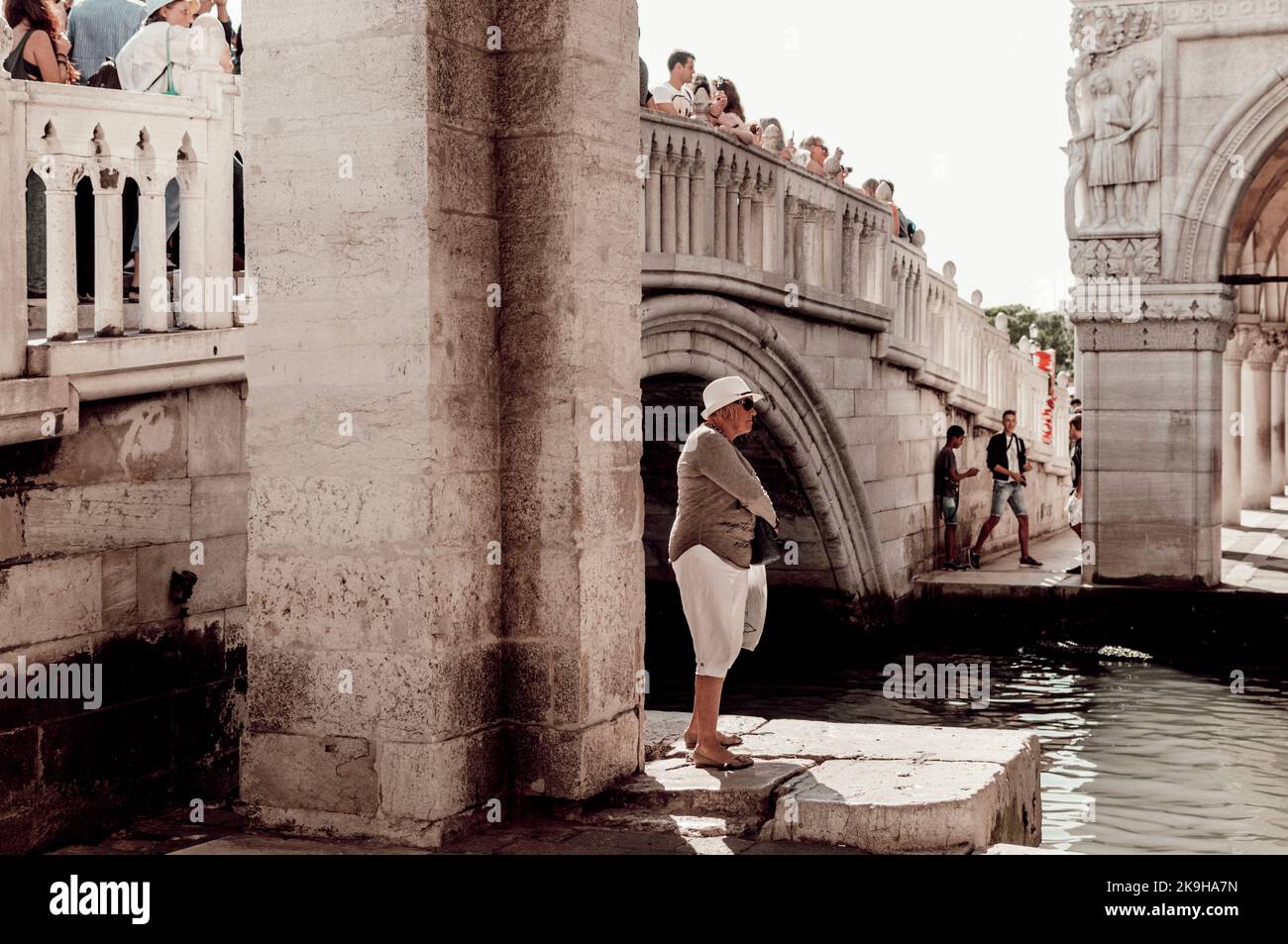 Venice, Italy. September 9, 2015. Some glimpses of the city of Venice attacked by tourists Stock Photo
