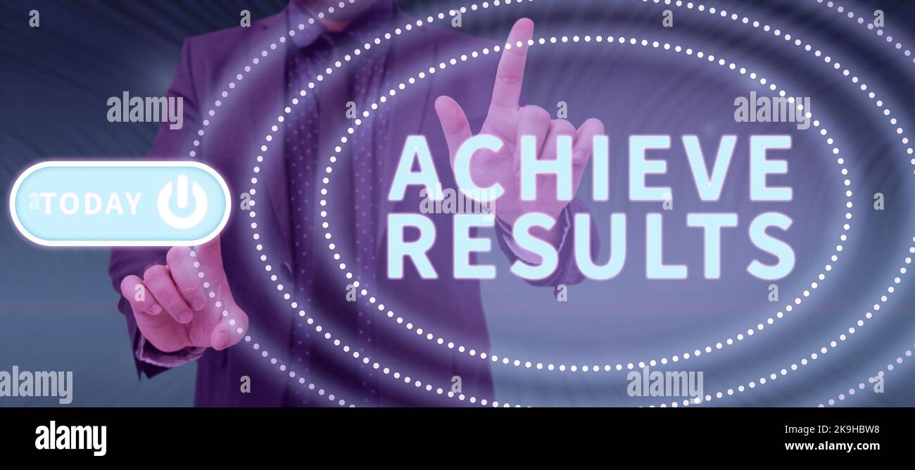 Hand writing sign Achieve Results. Business overview Simultaneous ...