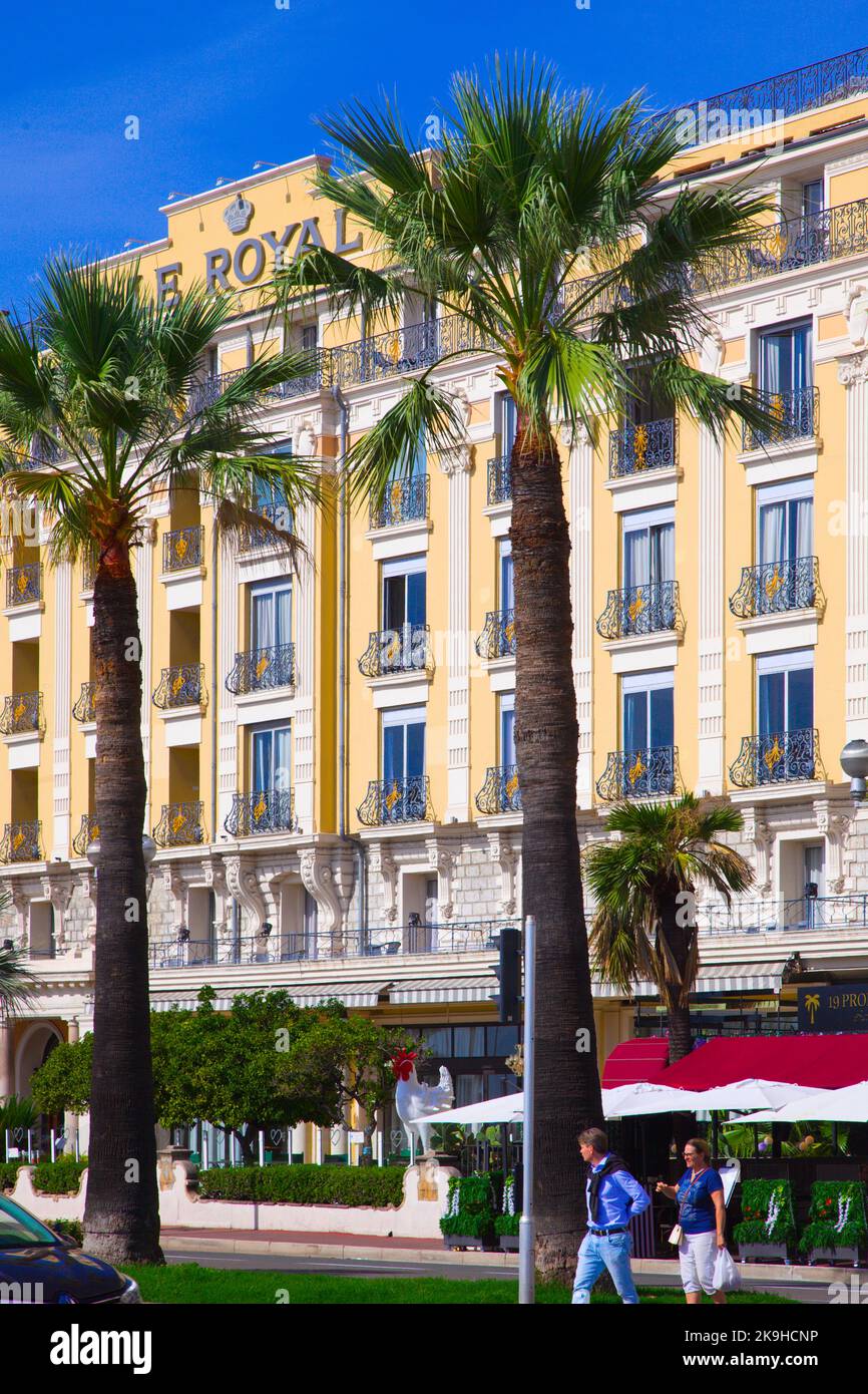 France, Cote d'Azur, Nice, Promenade des Anglais, Hotel  Le Royal, Stock Photo