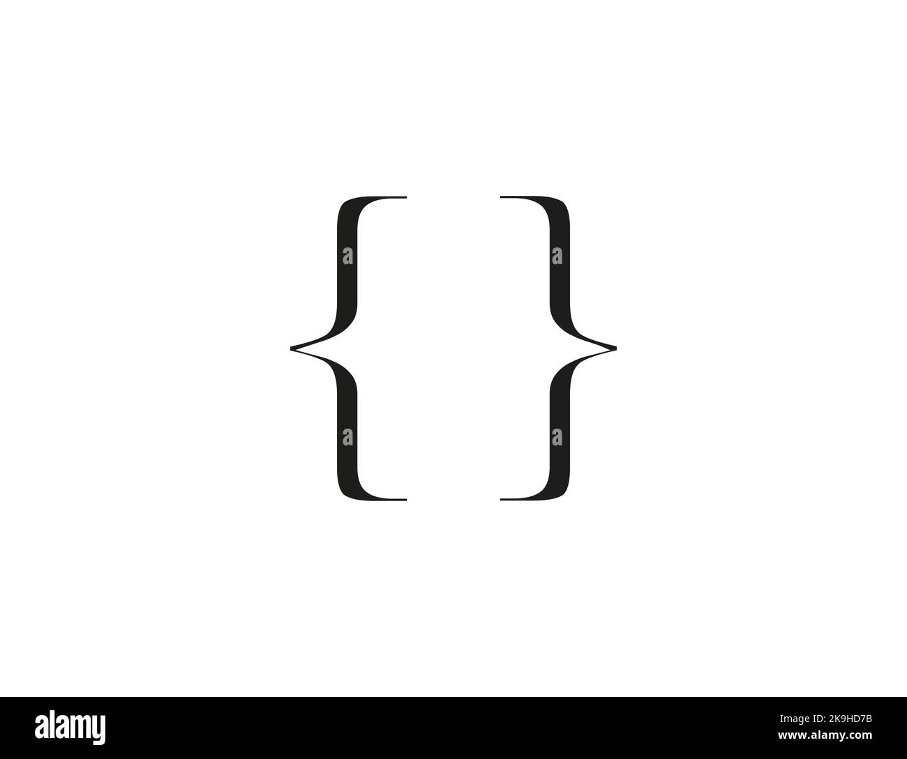 Code Curly Braces Curly Brackets Icon Vector Illustration Stock 