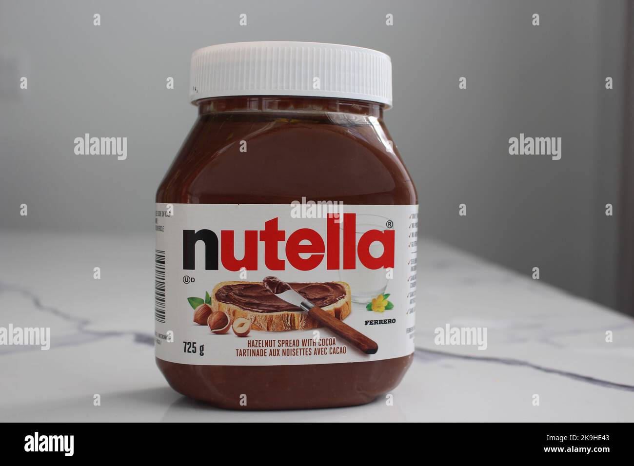 Big Jar of Nutella chocolate hazelnut spread with cocoa Stock Photo Alamy