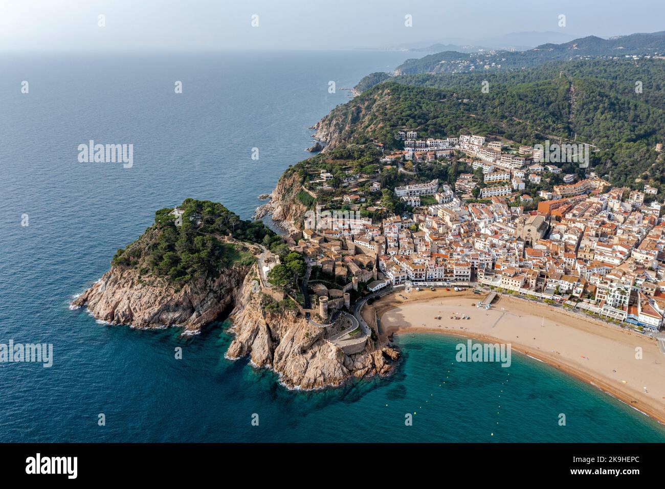 the popular Village of Tossa de Mar at Costa Brava,Catalonia ...