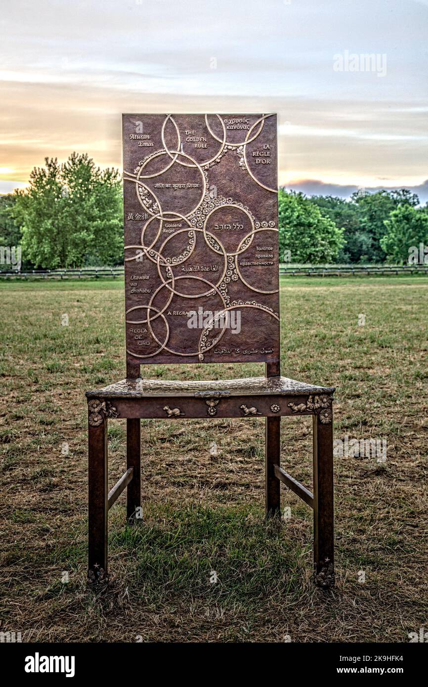 The Jurors' public art installation at Runnymede UK marking 800 years of the rule of law since Magna Carta & past struggles for equal rights & freedom Stock Photo