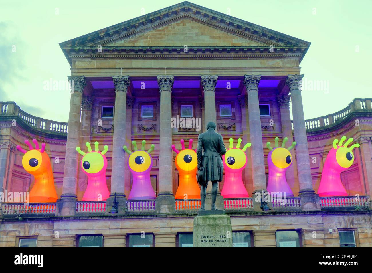 Paisley, Scotland, UK 28th  October, 2022.  Annual Paisley Halloween Festival takes place in Paisley’s historic town centre, it is lauded as the best in Britain with its acts and nigh-time reverie of colour advertised as a spooktacular event. Credit Gerard Ferry/Alamy Live News Stock Photo