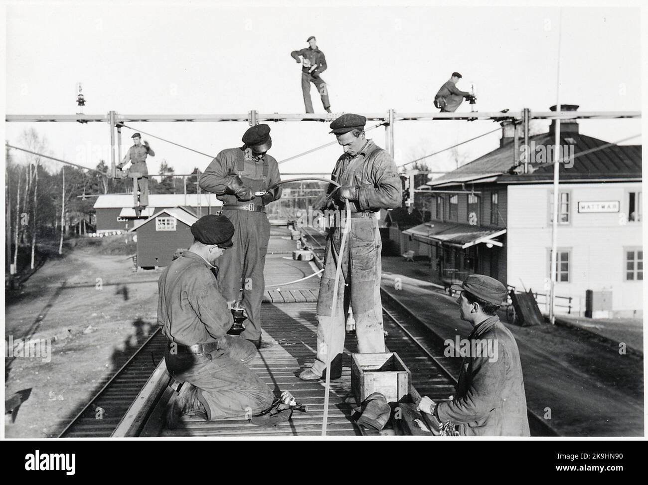 The assembly train at Mattmar station Stock Photo Alamy