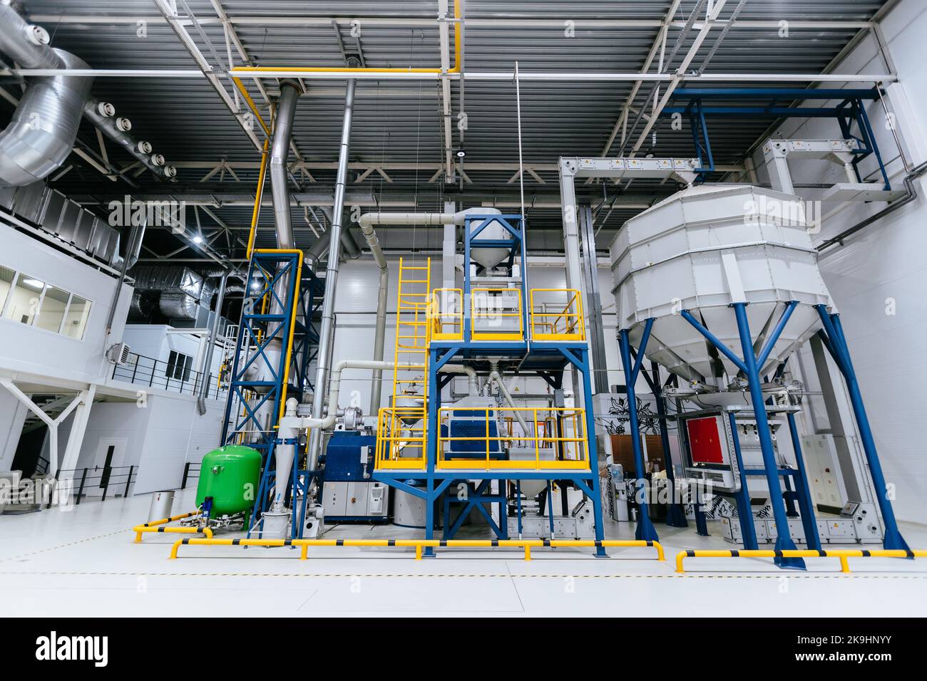 Large modern industrial automated coffee processing plant Stock Photo