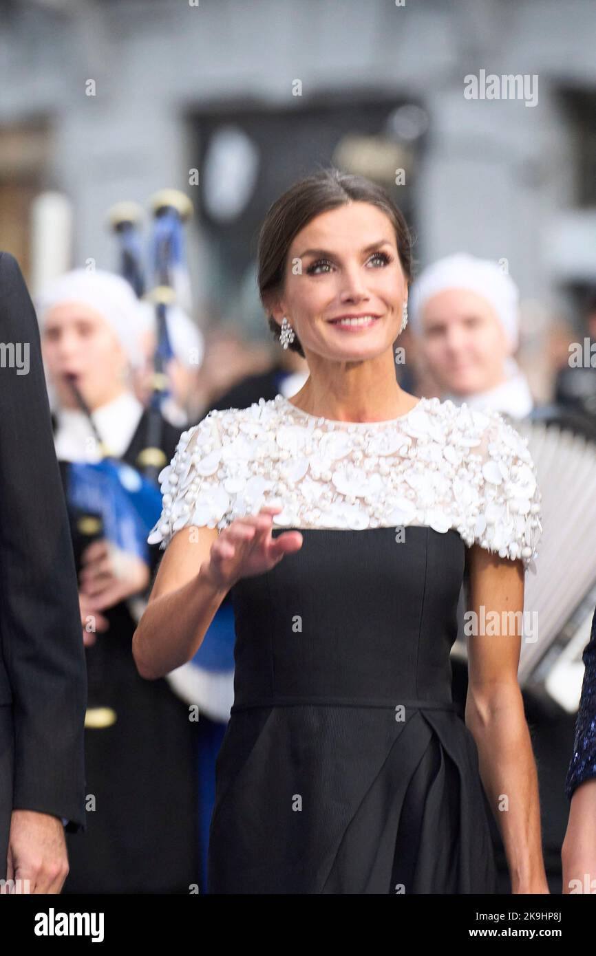 Oviedo. Spain. 20221028, Queen Letizia of Spain arrival Campoamor