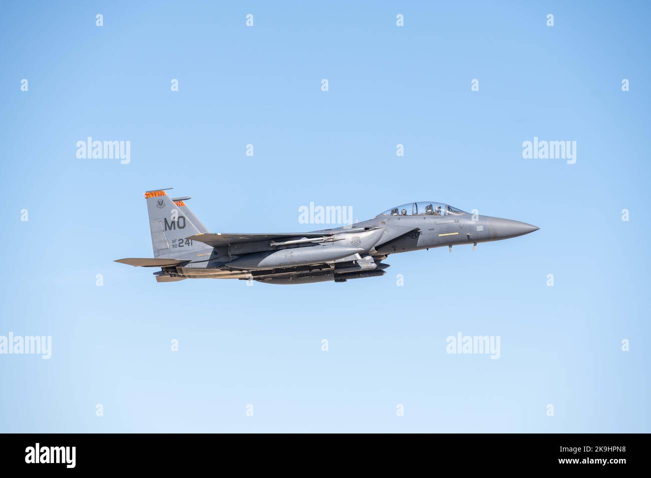 U.S. Air Force Airmen assigned to the 366th Fighter Wing fly an F15E