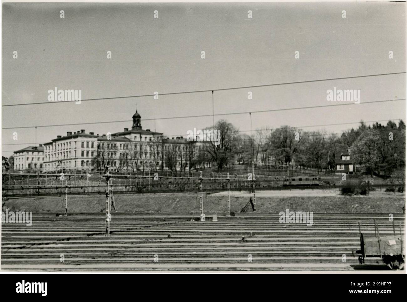 Tomteboda. State Railways, SJ. Bangård against the Blind Institute ...
