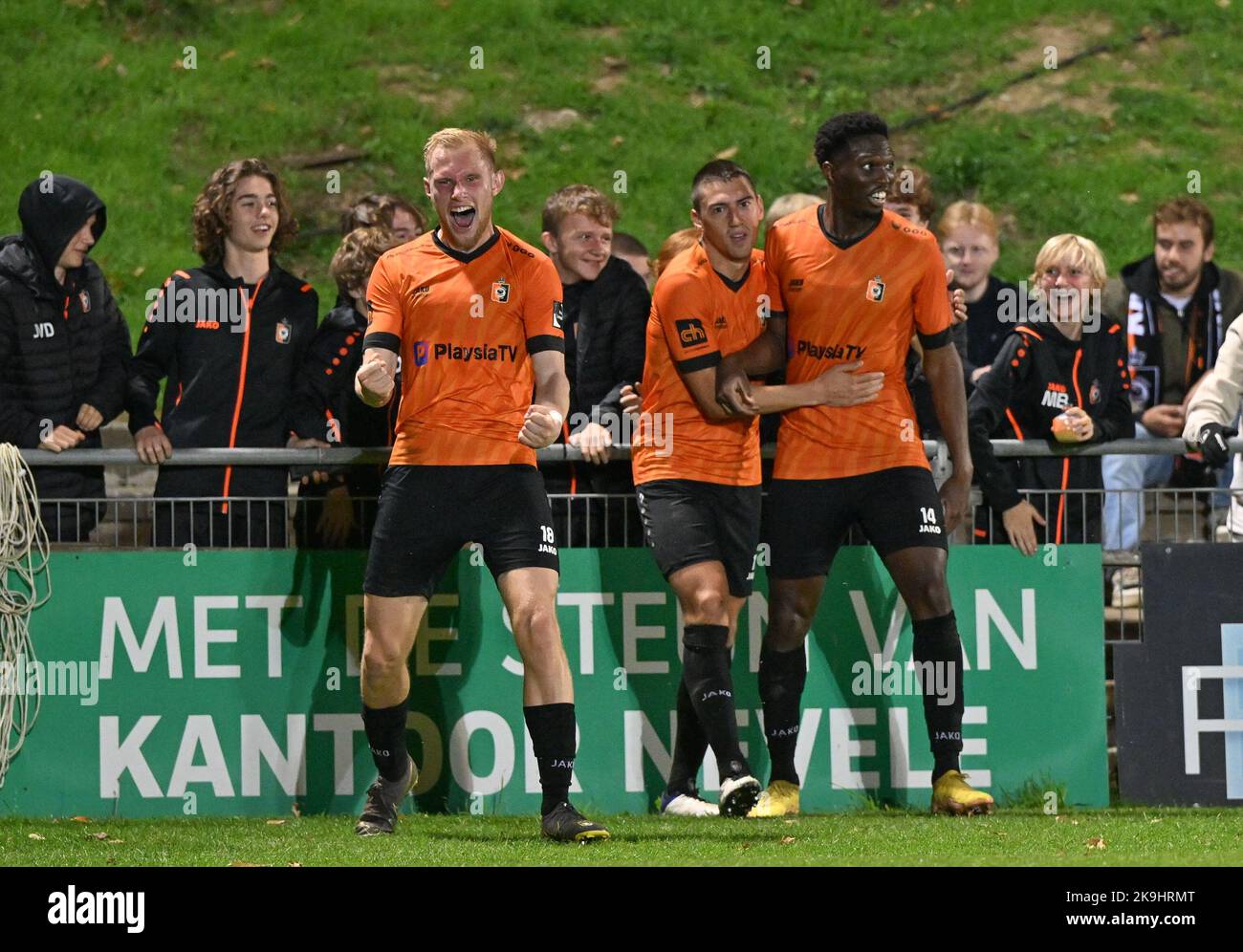 Jellert Van Landschoot (18) of Deinze pictured celebrating with