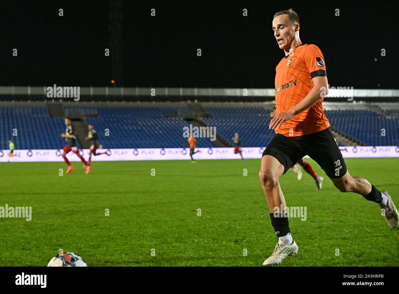 Joachim Carcela Gonzalez (30) of Deinze pictured during a soccer game