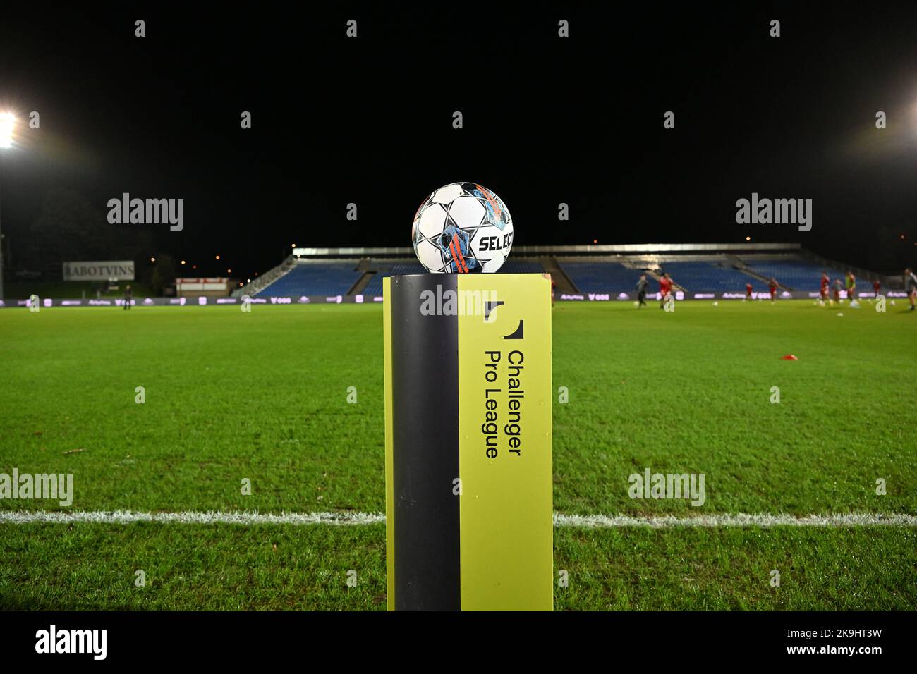 Ball holder pictured during a soccer game between KMSK Deinze and