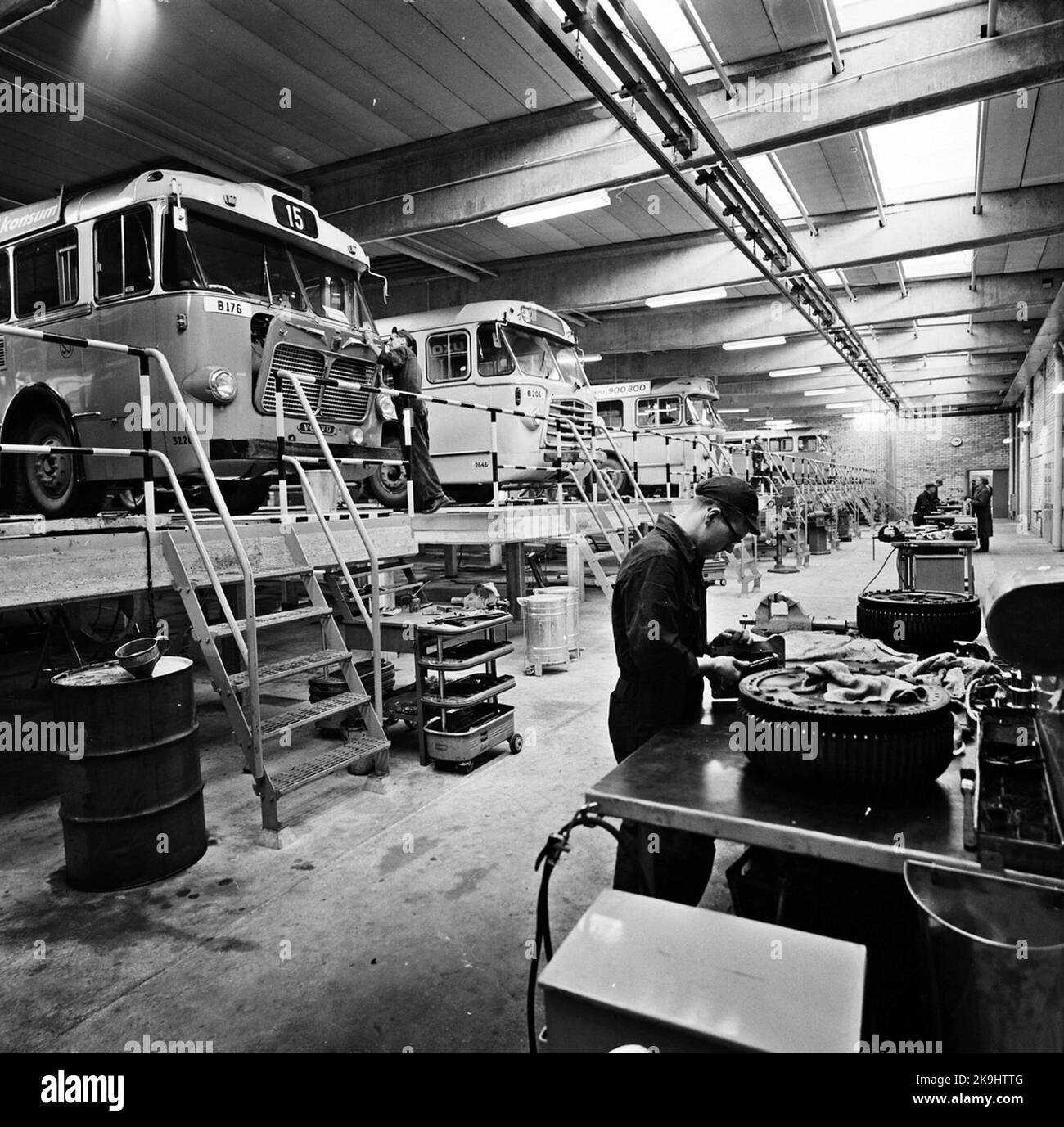 State Railways, SJ Car Transport Råsta Bus Garage Stock Photo - Alamy