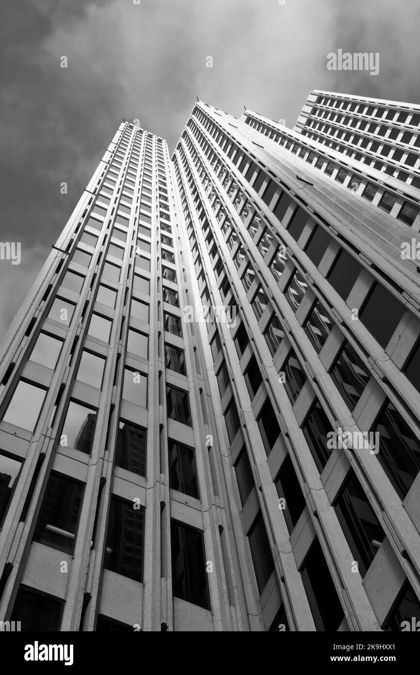 Modern highrise buildings in black and white Stock Photo Alamy