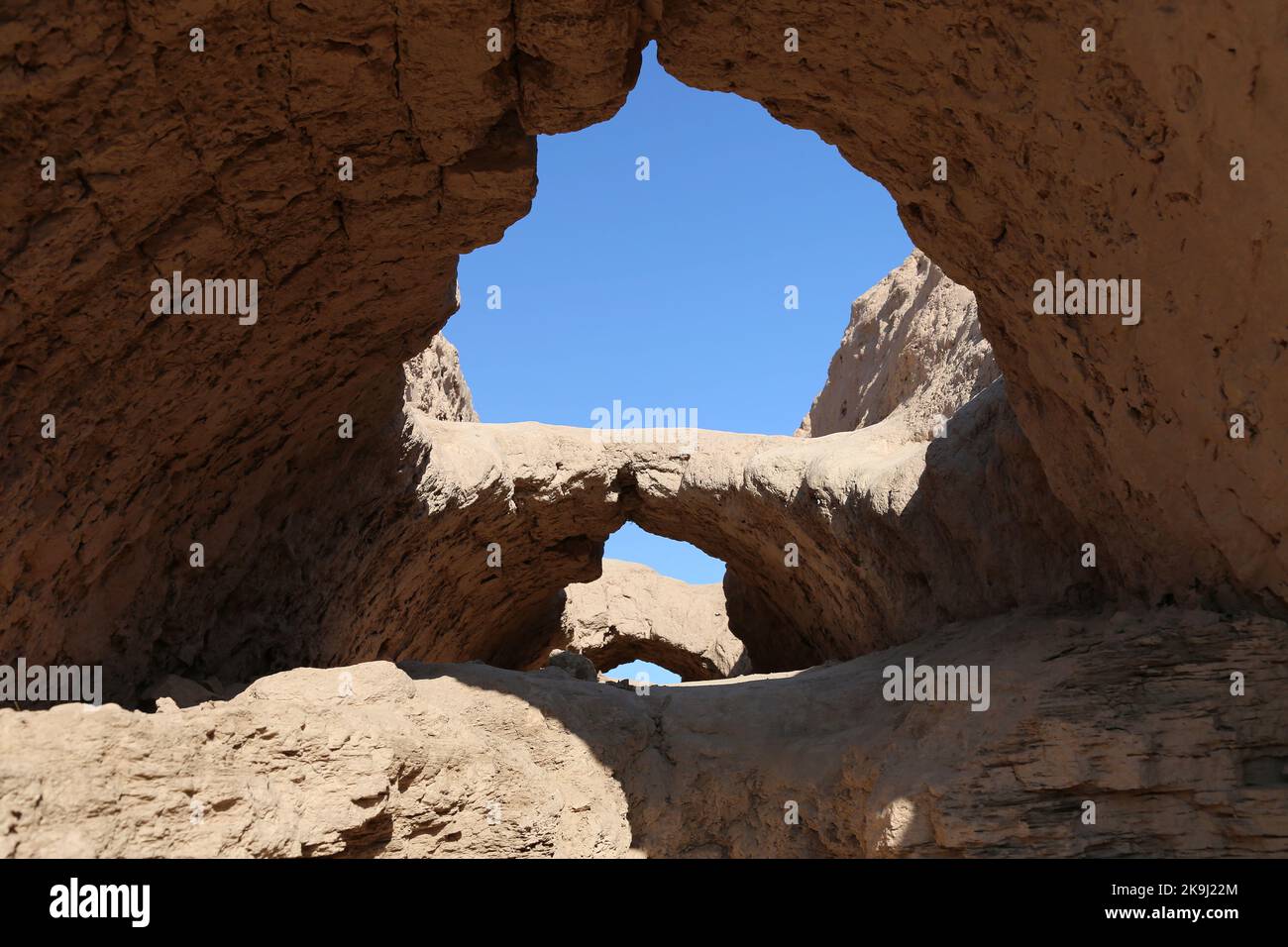 Ayaz Kala, Kyzylkum Desert, Karakalpakstan Autonomous Republic, Uzbekistan, Central Asia Stock Photo