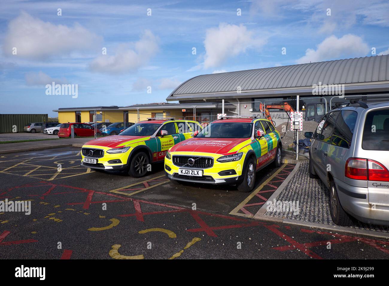 Newquay Cornwall UK 10 28 2022 Newquay Airport Cornwall Air Ambulance Stock Photo