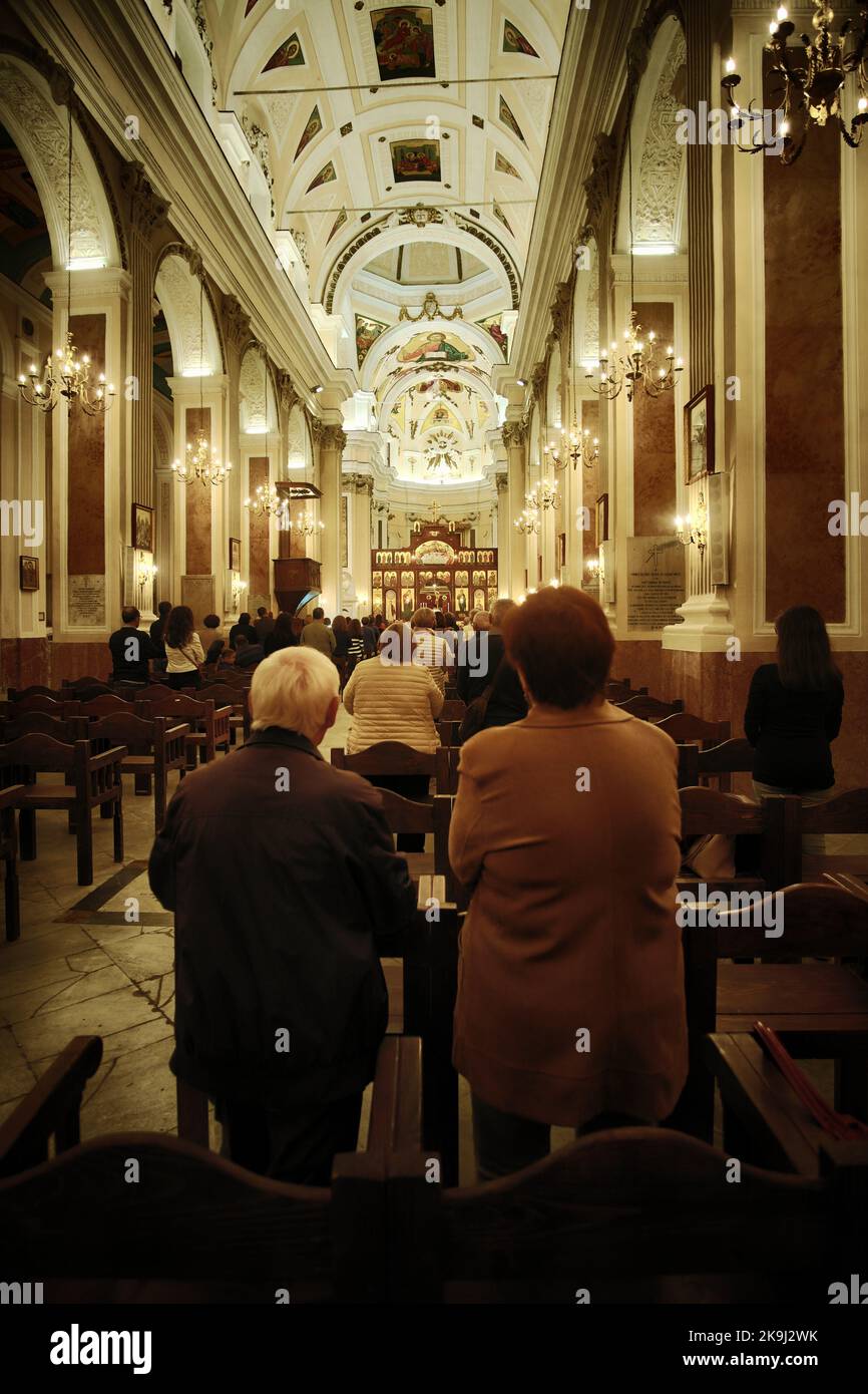 catholic mass of Byzantine Rite in Palazzo Adriano, Western Sicily