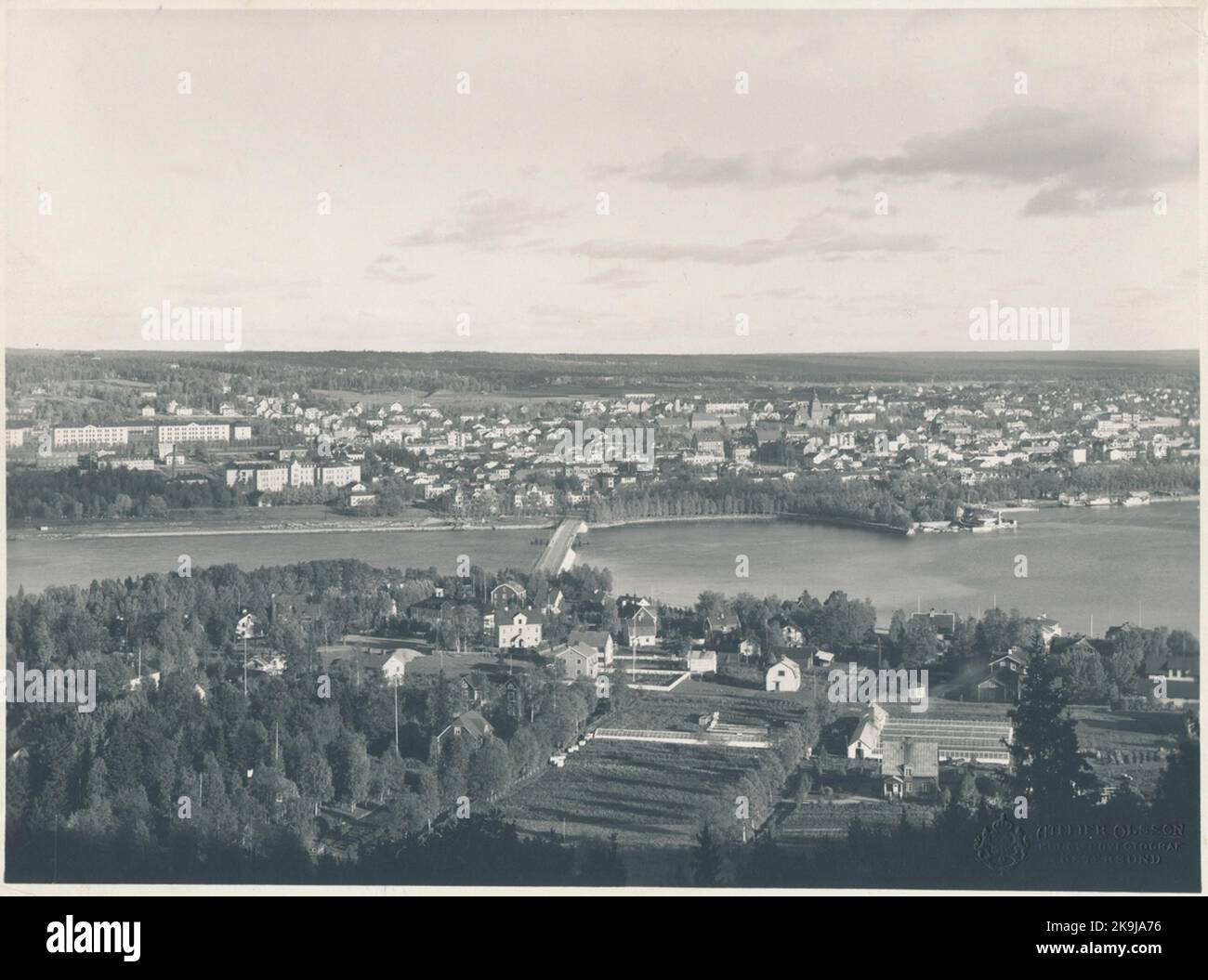 The photo took from Frösön over the city Stock Photo - Alamy