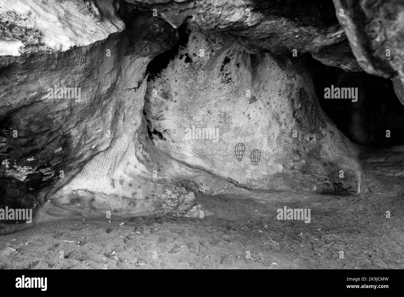 Old archeology cave drawings in a cave Stock Photo Alamy