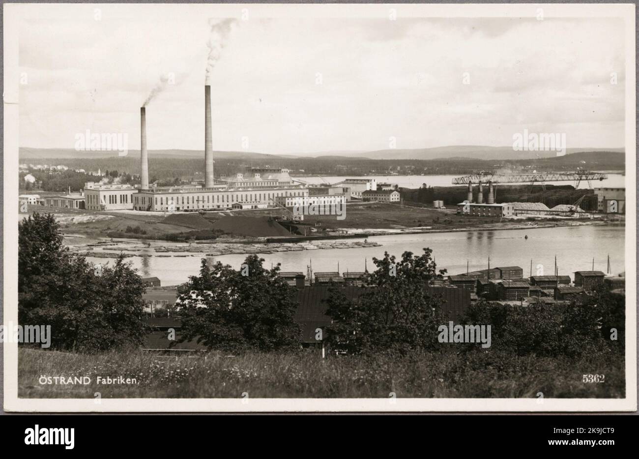 Östrand Sulfit factory in Timrå. Stock Photo