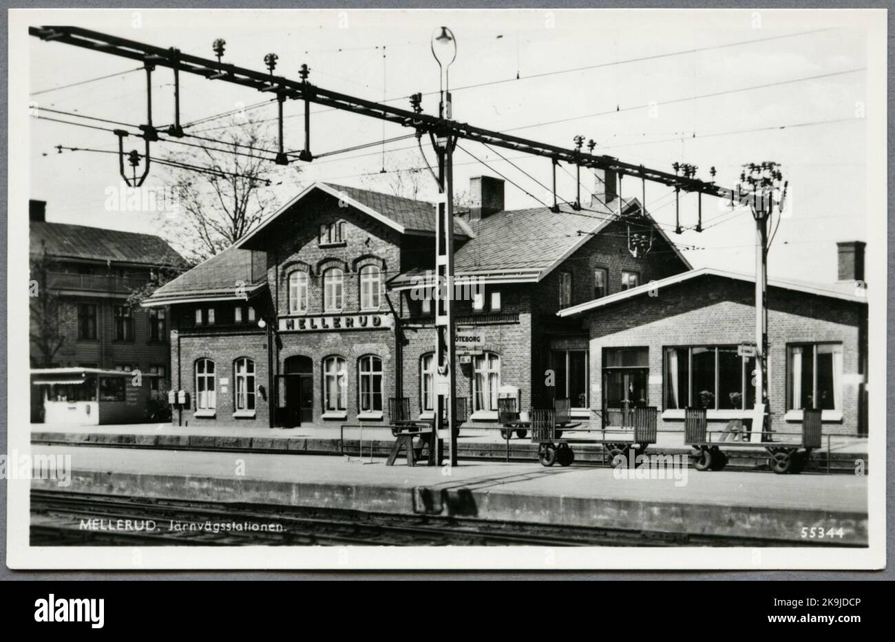 The railway station in Mellerud. Stock Photo
