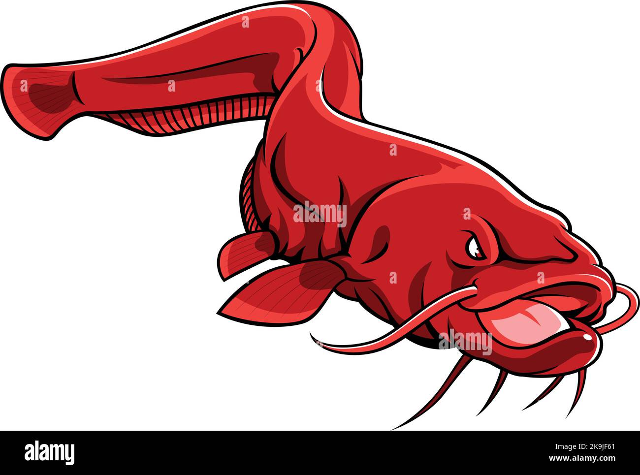 Aggressive Giant Red Catfish Attacking Stock Vector Image & Art Alamy