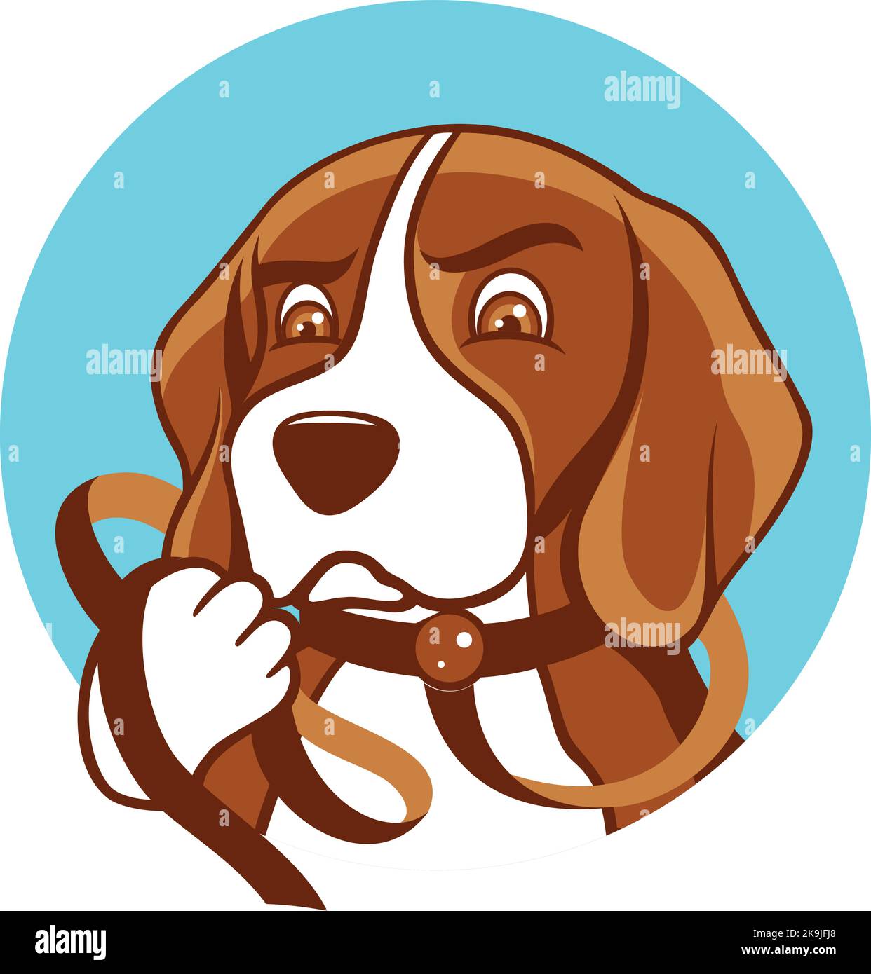 The Dog Hesitates when Looking at the Belt Stock Vector