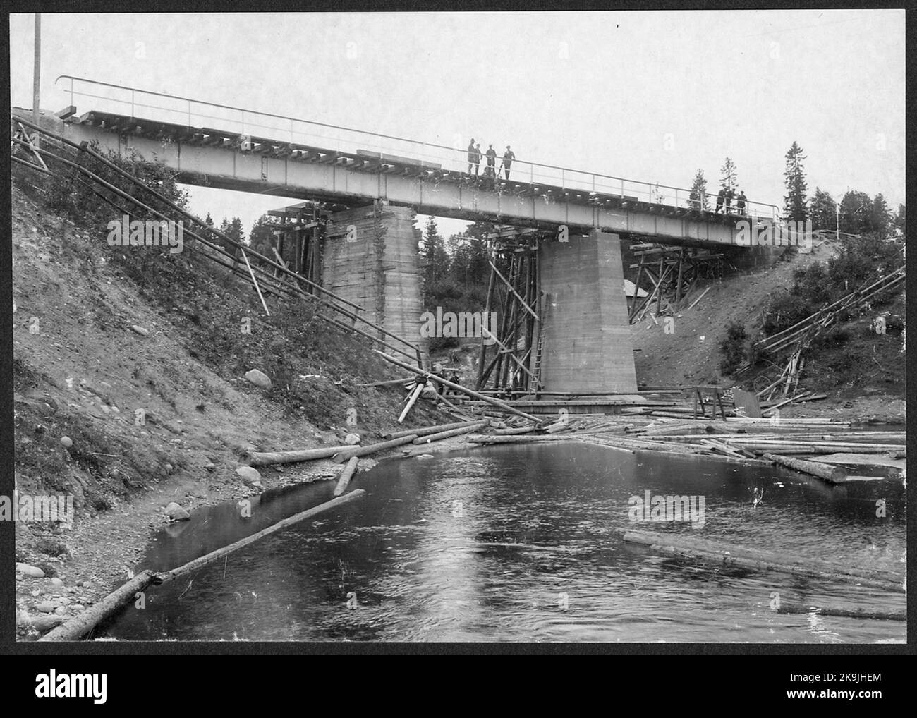 Bridge building over the wish on the line between Långsele and ...