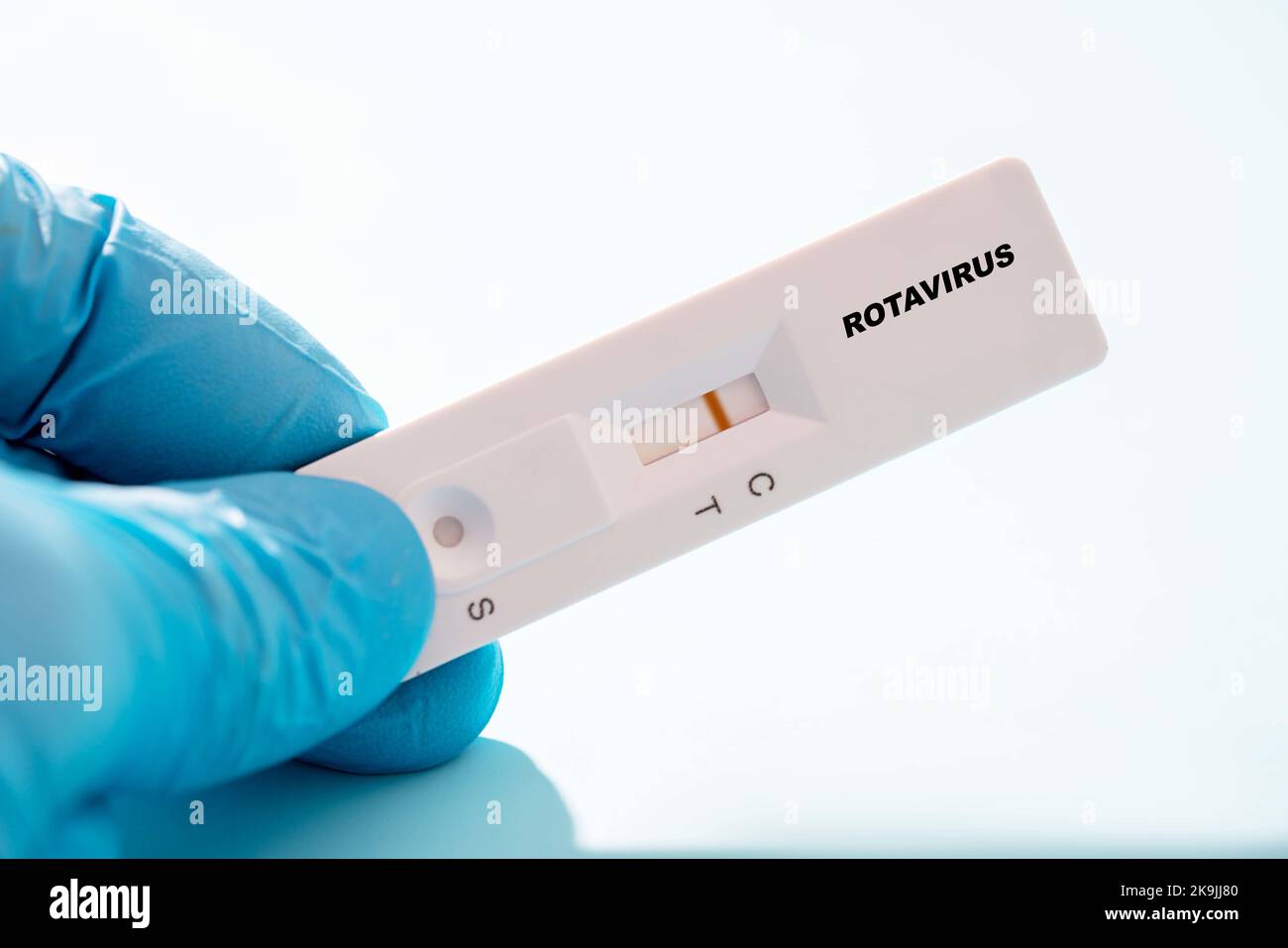 Negative rotavirus rapid test, conceptual image Stock Photo