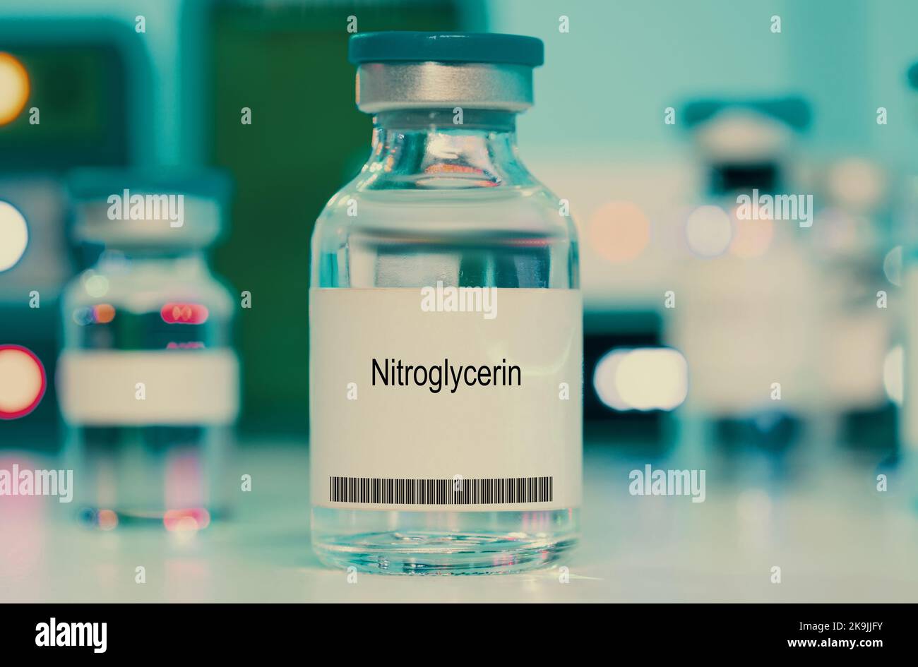 Vial of nitroglycerin Stock Photo