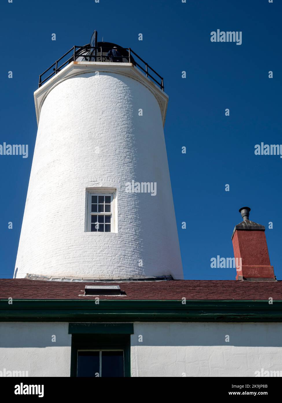 WA22635-00...WASHINGTON - Tower on the New Dungeness Lighthouse on the Strait of Juan de Fuca in the Dungeness National Wildlife Refuge. Stock Photo