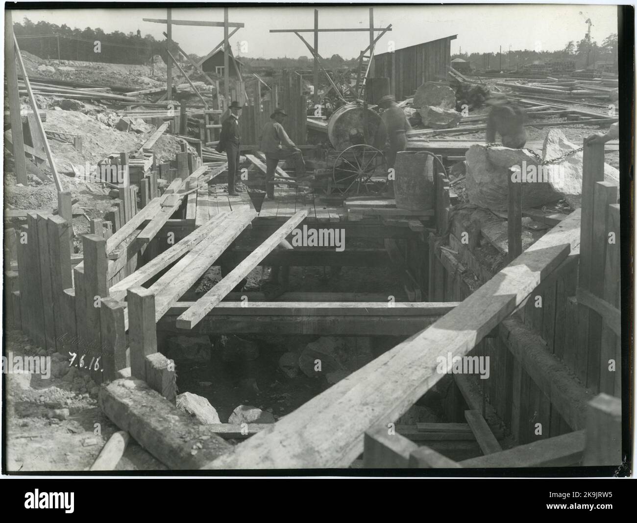 Casting of foundation for the eastern land bracket Svb Viaduct. Line ...