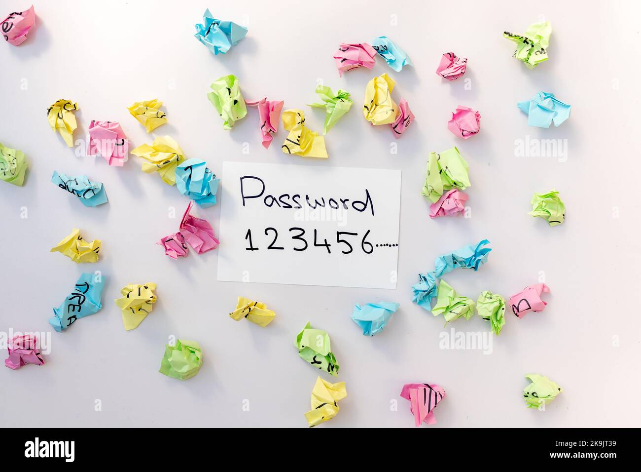 A hand written Password on a white card Stock Photo