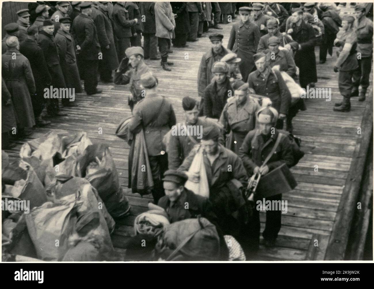 First train with Russian prisoners of war on the line between Narvik ...